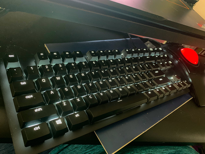 Makes me wish my trackball color could change. And also makes me wish I had dusted my desk.